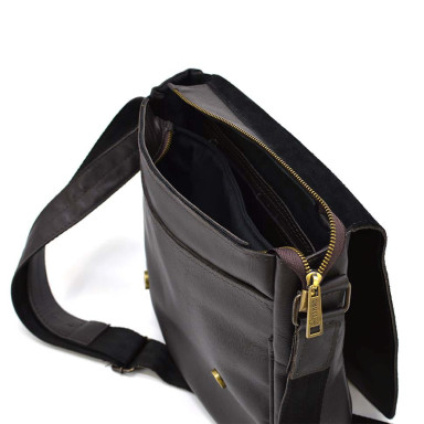 Mens leather shoulder bag GC-0002-3md TARWA brown