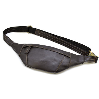 Banana leather waist bag LIMARY Lim-525GC brown nappa leather