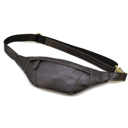 Шкіряна сумка бананка LIMARY Lim-525GC шкіра наппа коричнева