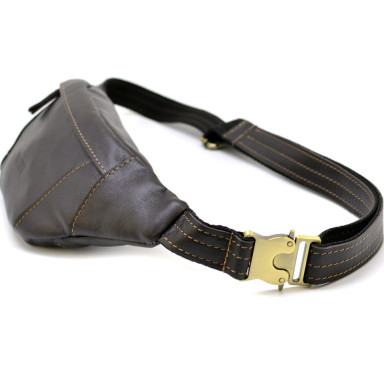 Banana leather waist bag LIMARY Lim-525GC brown nappa leather