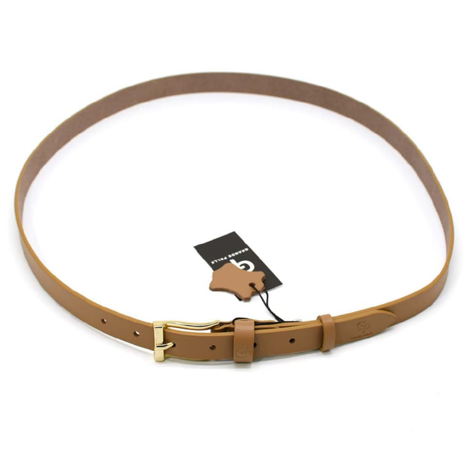 Ремінь жіночий тонкий Grande Pelle 24570040033 у світло-коричневому кольорі.