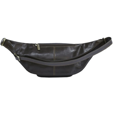 Leather bag (banana) Italico 8018 moro brown