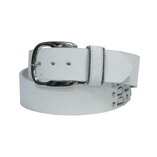 Шкіряний ремень 4058 bianco білий TONY PEROTTI