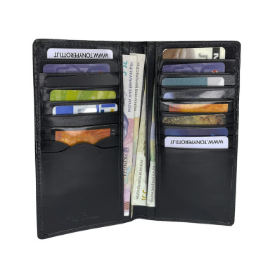 Leather wallet Italico 1437 nero black