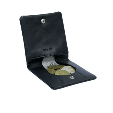 Leather coin holder Cortina 5080 nero black