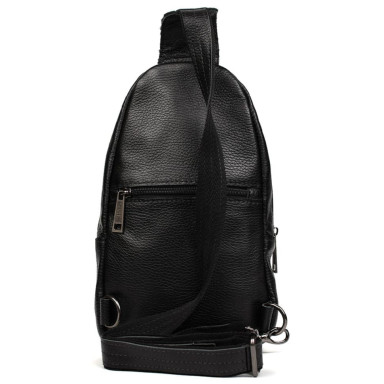 Mens sling backpack leather black flotar TARWA FA-0116-3md