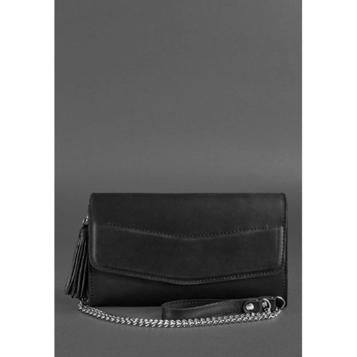 Alice women's leather bag black crazy horse