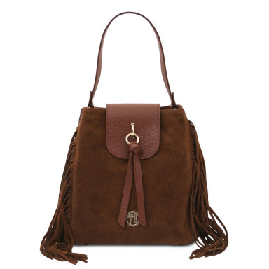 Замшевая сумка через плече Nomade Suede з бахромою Tuscany Tl142512