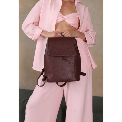 Жіночий шкіряний рюкзак Kim бордовий флотар