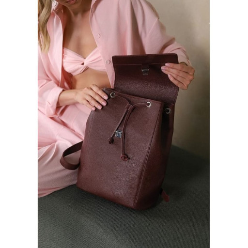 Жіночий шкіряний рюкзак Kim бордовий флотар