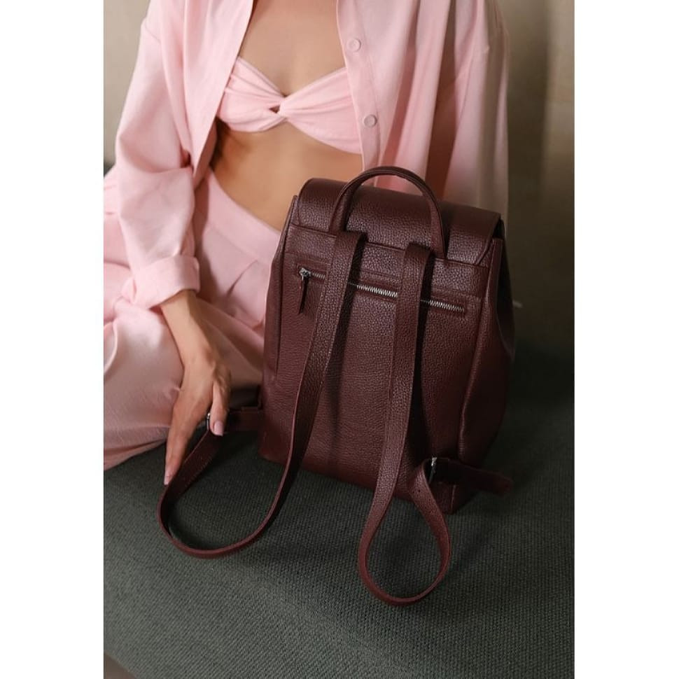 Жіночий шкіряний рюкзак Kim бордовий флотар