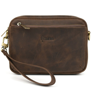 3-in-1 leather shoulder bag TARWA RC-0324-4lx brown Crazy Horse
