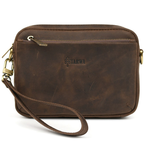 Сумка 3-в-1 шкіряна через плече TARWA RC-0324-4lx коричнева Крейзі Хорс