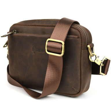 3-in-1 leather shoulder bag TARWA RC-0324-4lx brown Crazy Horse