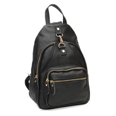 Женский кожаный рюкзак Borsa Leather K1162-black