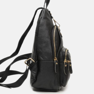 Женский кожаный рюкзак Borsa Leather K1162-black