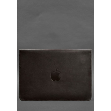 Кожаный чехол-конверт на магнитах для MacBook 15 дюйм Темно-коричневый краст