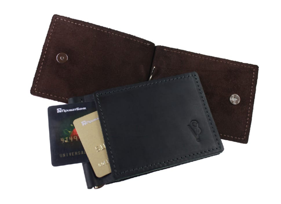 Кошелек мужской кожаный зажим для купюр SULLIVAN 10010(4) черный