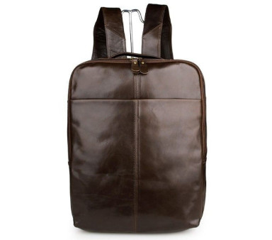John McDee Classic Leather Travel Backpack 7280C Chocolate
