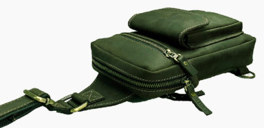 Men's sling shoulder bag banana 102-16(30) green