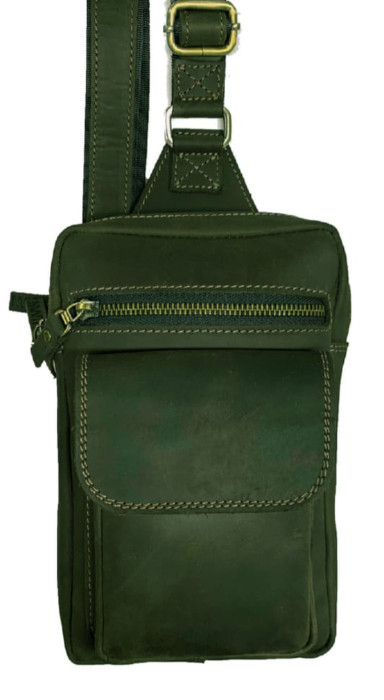 Men's sling shoulder bag banana 102-16(30) green