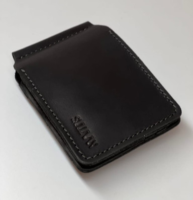 Wallet mens leather clip for banknotes SULLIVAN 10014(6.5) black