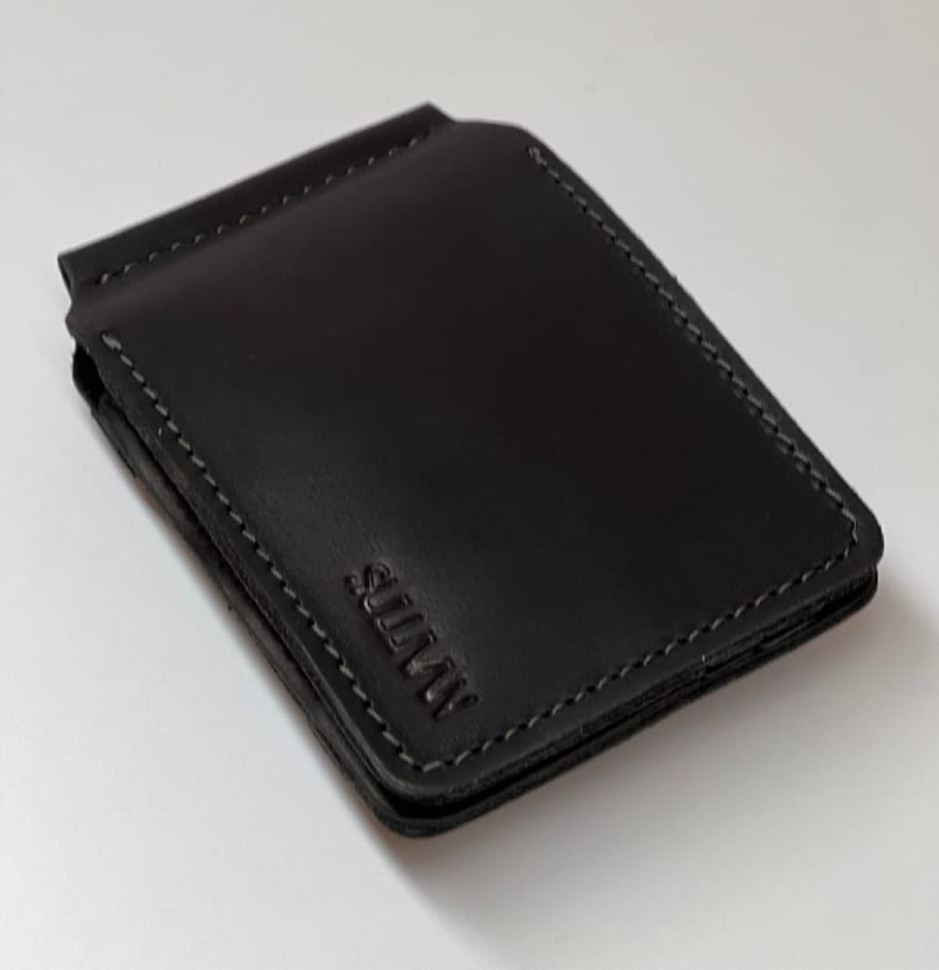 Wallet mens leather clip for banknotes SULLIVAN 10014(6.5) black