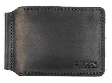 Wallet mens leather clip for banknotes SULLIVAN 10014(6.5) black