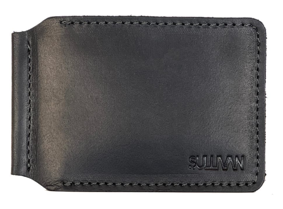 Wallet mens leather clip for banknotes SULLIVAN 10014(6.5) black