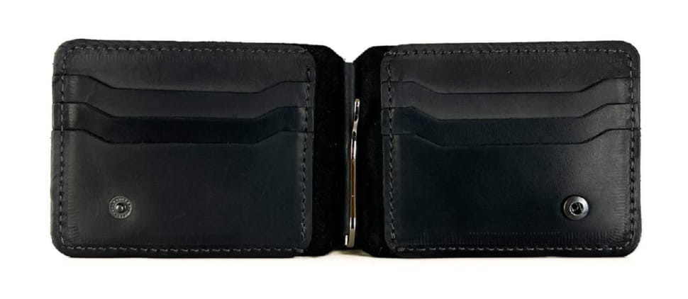 Wallet mens leather clip for banknotes SULLIVAN 10014(6.5) black