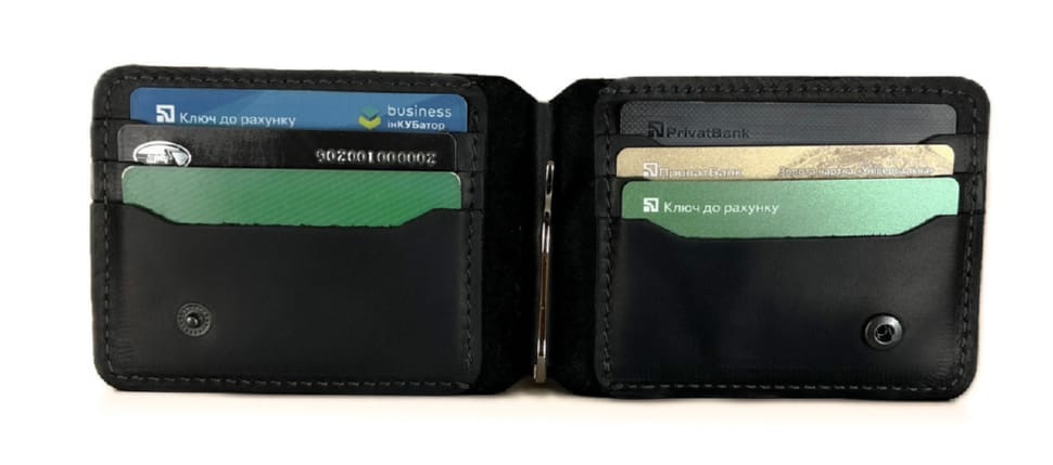 Wallet mens leather clip for banknotes SULLIVAN 10014(6.5) black