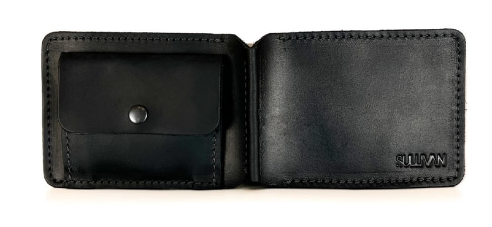 Wallet mens leather clip for banknotes SULLIVAN 10014(6.5) black