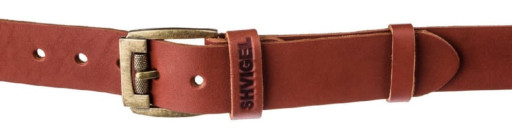 Чоловічий ремінь шкіряний з масивною пряжкою SHVIGEL 13995