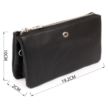 Місткий клатч на два відділення жіночий ST Leather 19246 Чорний