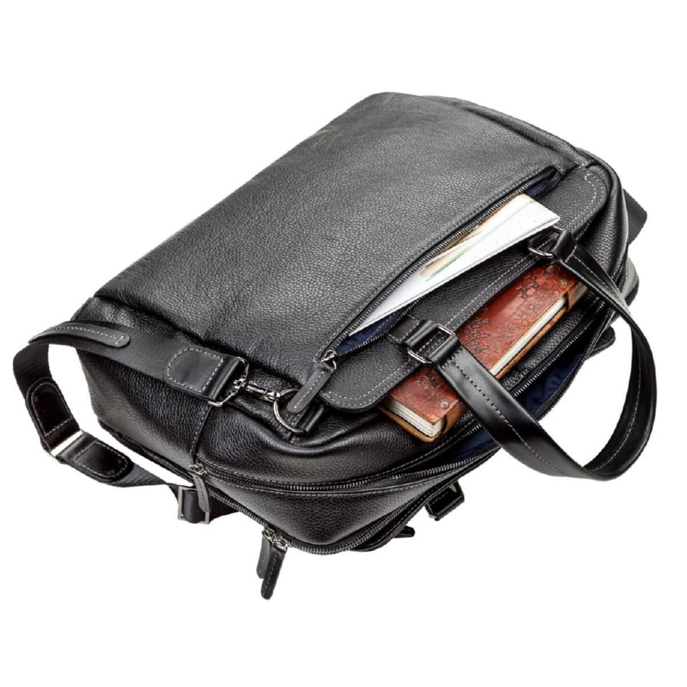 Сумка чоловіча SHVIGEL 11123 шкіряна Чорна