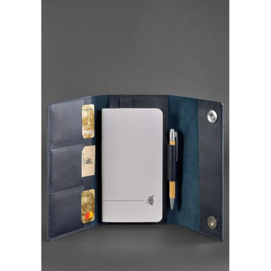 Leather notepad (Soft beech) 5.1 dark blue