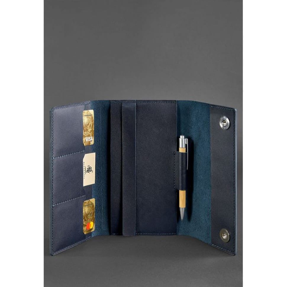 Шкіряний блокнот (Софт-бук) 5.1 темно-синій