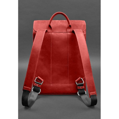 Brit leather backpack coral Crazy Horse