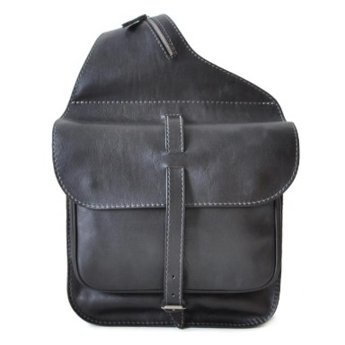 Pratesi BNE135 - Bisaccia Cross Body Bag in cow leather Bruce Black