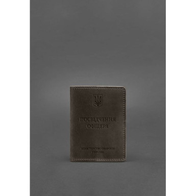 Leather cover for officer ID 9.0 dark brown Crazy Horse