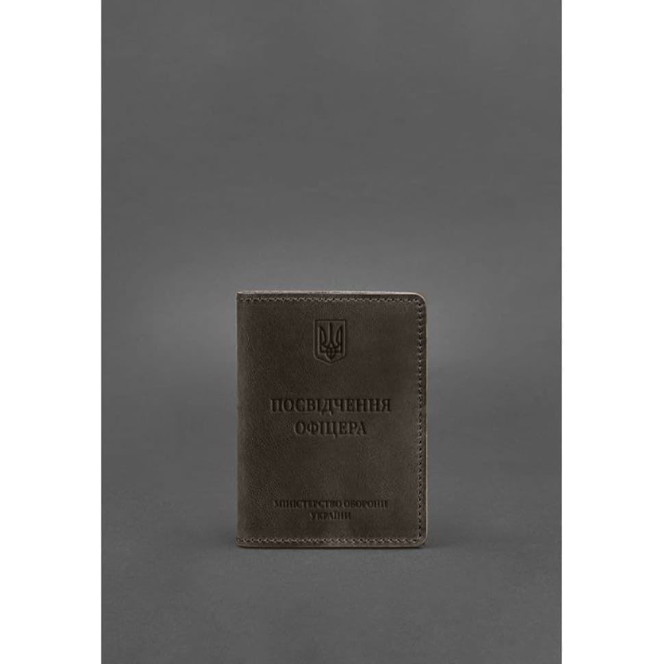 Шкіряна обкладинка для посвідчення офіцера 9.0 темно-коричнева Crazy Horse