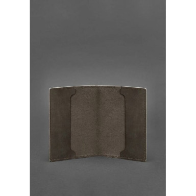 Leather cover for officer ID 9.0 dark brown Crazy Horse