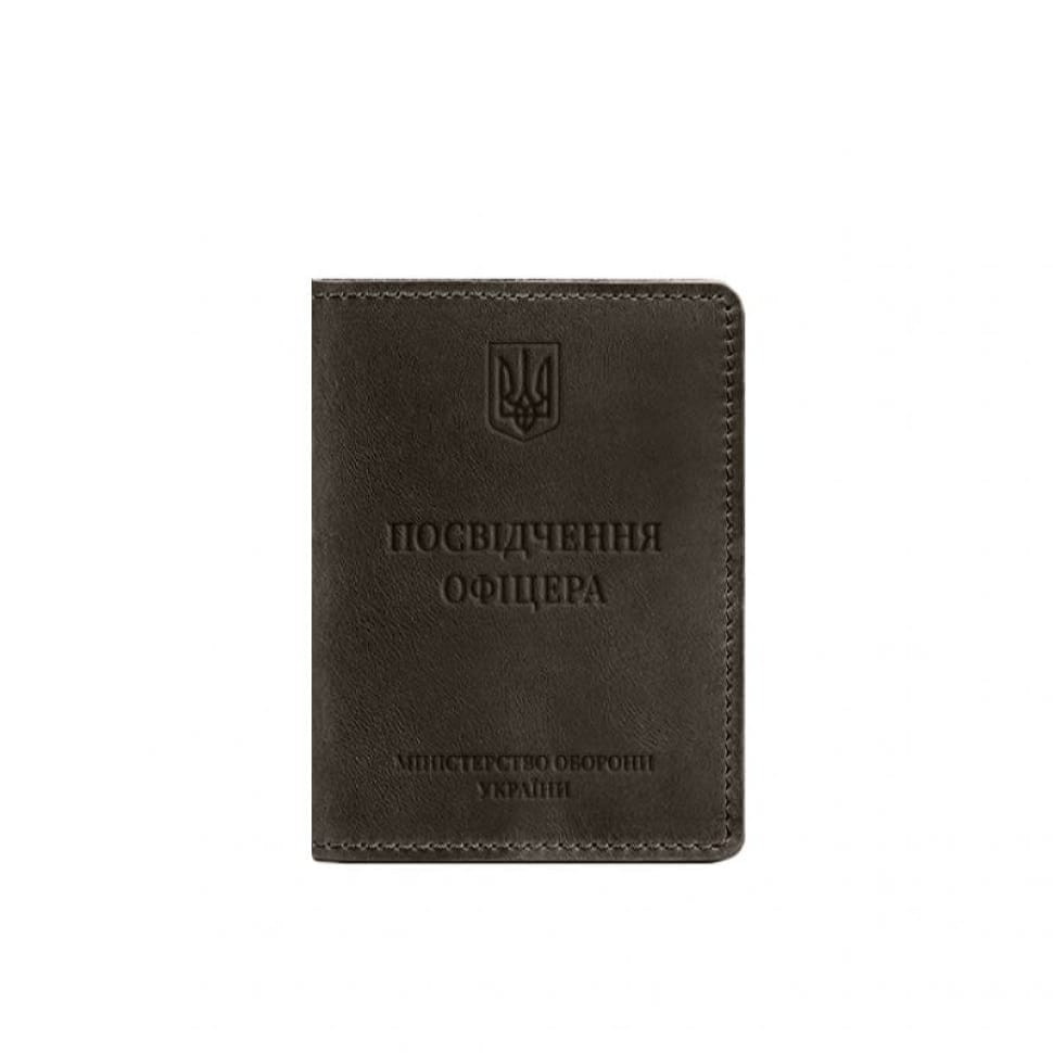 Шкіряна обкладинка для посвідчення офіцера 9.0 темно-коричнева Crazy Horse