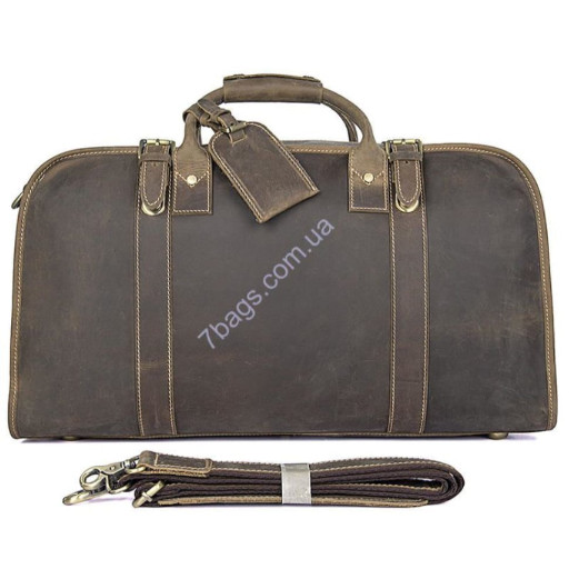 Шкіряна дорожня сумка, колір коричневий, John McDee, JD6004R