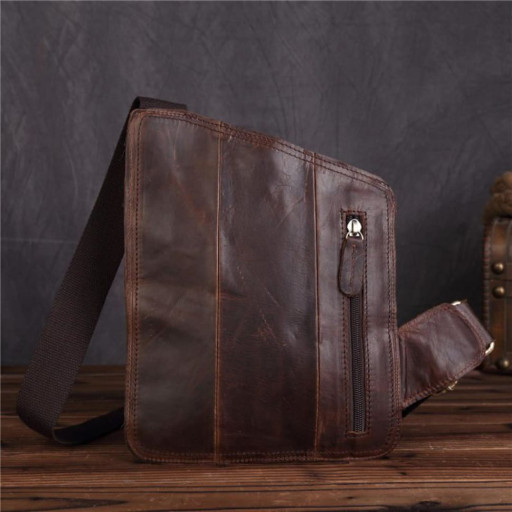 Фірмова шкіряна сумка крос-боді, колір коричневий, Bexhill bx039