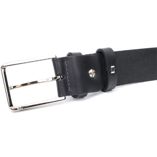 Класичний ремінь брючний для чоловіків з натуральної шкіри GRANDE PELLE 11676 Чорний