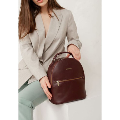 Kylie Women's Leather Mini Backpack Burgundy Crust