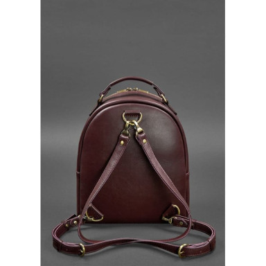 Kylie Women's Leather Mini Backpack Burgundy Crust
