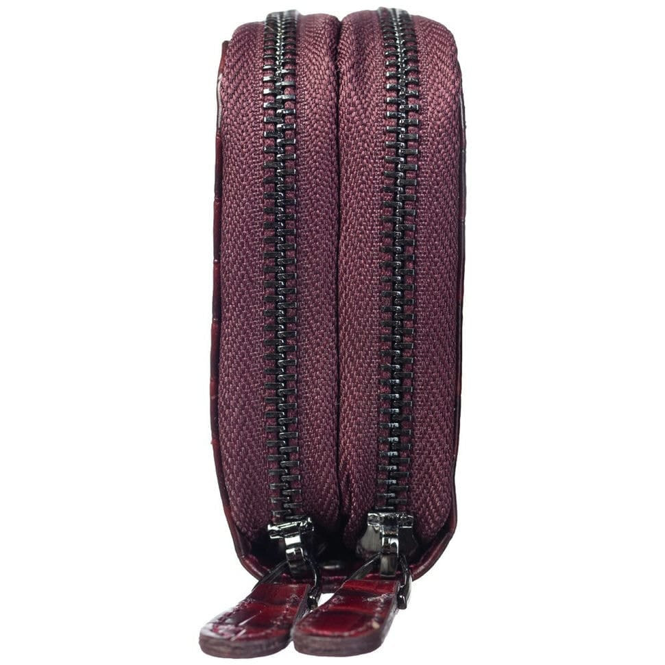 Гаманець жіночий шкіряний Desisan 071-626 бордо кроко лак