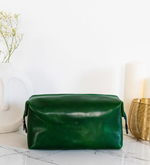 Шкіряна косметичка для жінок - Four Past Midnight - Зелений колір - Time Resistance 5236701W